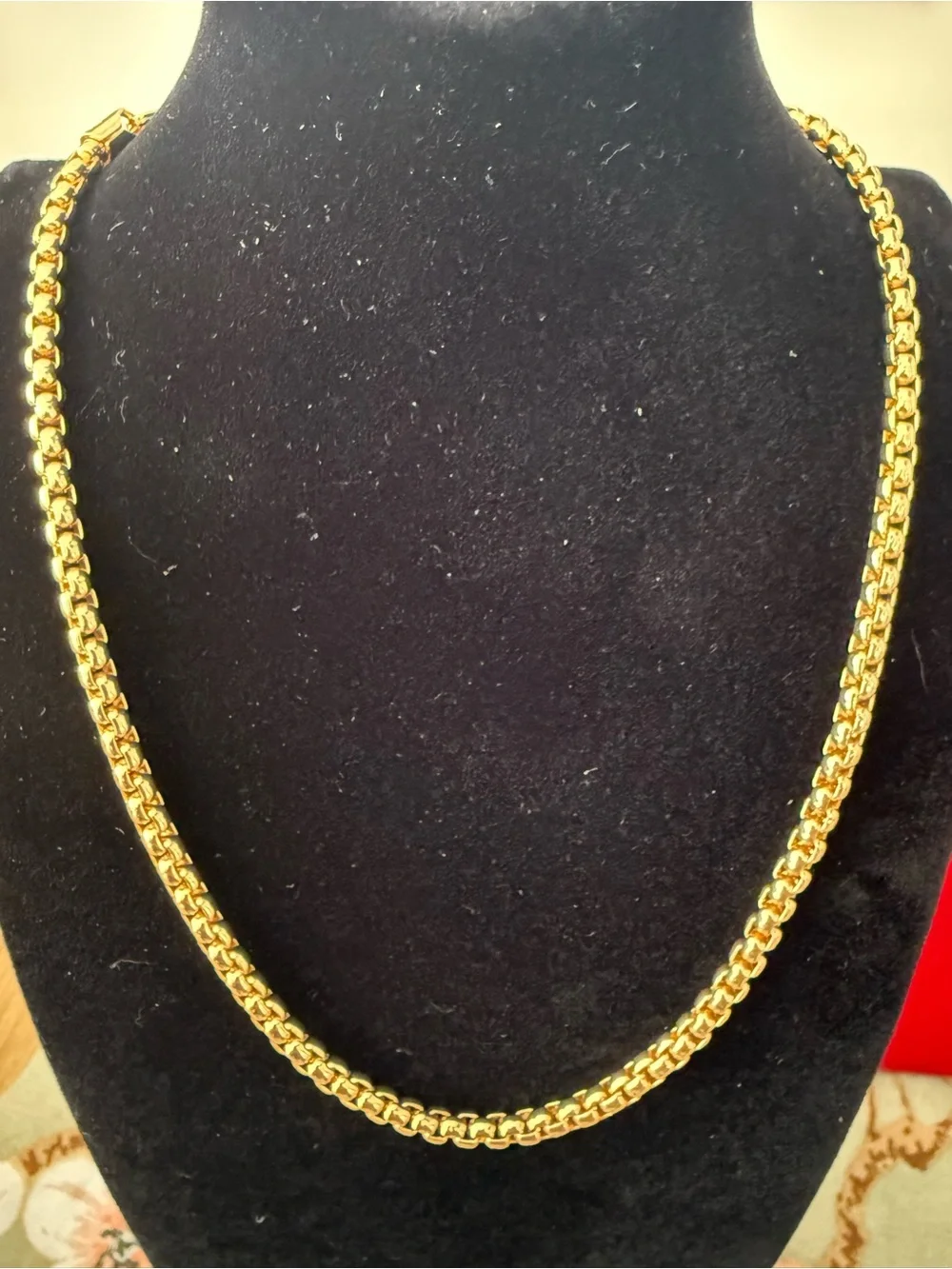 18K Gold Dipped Curb Link Necklace 16inch